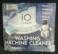 iO Clean Washing Machine Cleaner Tablets, 24 Count, HE Compatible, 2-Year Shelf Life