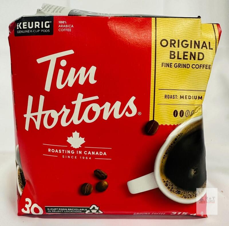 Tim Hortons Original Blend Medium Roast Keurig K-Cup Pods, 30 Count, 315g, Lot 5167 YB PL107