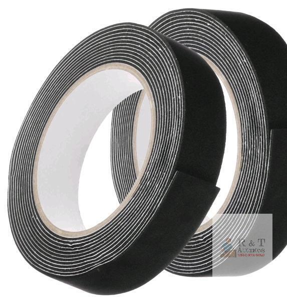 New 2-Rolls Single Sided Foam Tape EVA Sponge Mounting Tape Strong Adhesive Tape Strips(Black, 13ft x 1" x 1/16") for Paint Wall Hanging Poster Decor