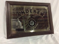 Beer Sign ANDEKER PABST BREWING Mirror framed 22 x 16 in