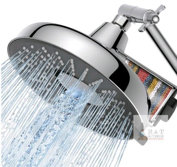 New - 8" Filtered Shower Head High Pressure Rain Showerhead with 18-Stage Filter for Hard Water Softener - Reduces Chlorine and Heavy Metals (Polished Chrome）