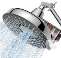 New - 8" Filtered Shower Head High Pressure Rain Showerhead with 18-Stage Filter for Hard Water Softener - Reduces Chlorine and Heavy Metals (Polished Chrome）