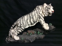 Vintage White Tiger Figurine 12 inches Resin