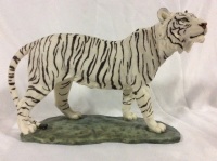 Large White Tiger Resin Statuette 26 inches long