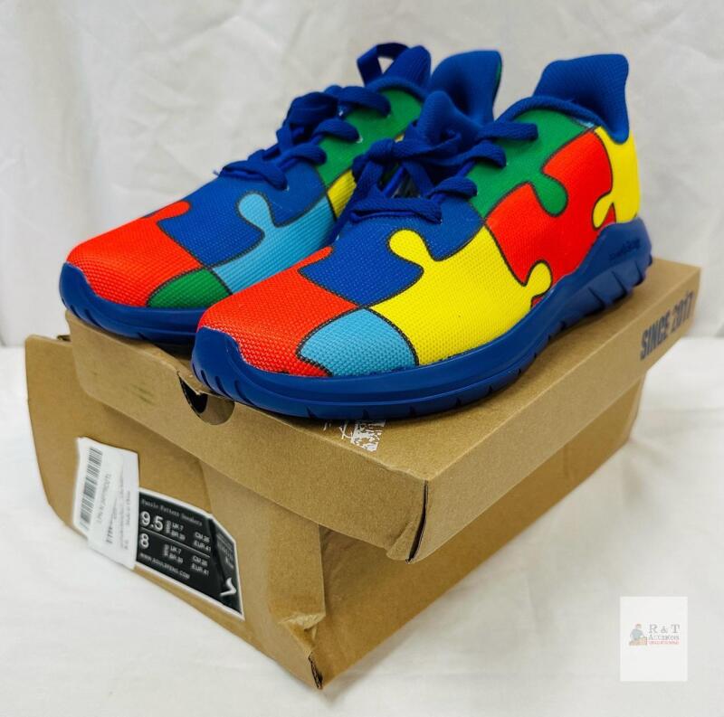Soulsfeng Puzzle Pattern Sneakers Blue Multicolor Men&rsquo;s 8 / Women&rsquo;s 9.5, S210414A, Boxed