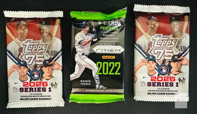 Topps 2026 Series 1 & Panini Prizm 2022 Baseball Card Packs &ndash; Unopened, MLB Licensed