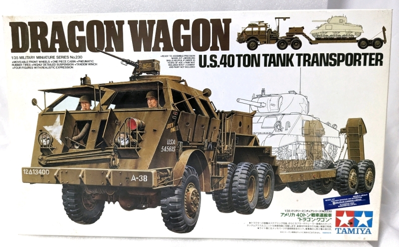 Vintage TAMIYA Dragon Wagon 1/35 Scale Model Kit (Partially Completed, As-Is)