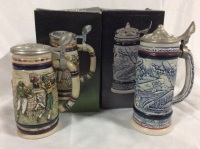 2 Vintage AVON Steins with boxes 9 inches tall