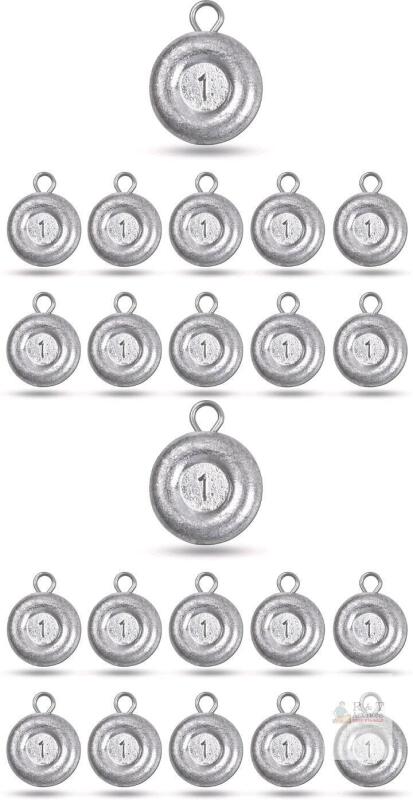 2 New Packs of 1oz Fishing Disc Sinkers
