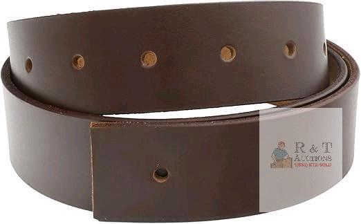 New Men's 100% Genuine Leather Belt, No Buckle, 1.4" Wide &times; 45" Long