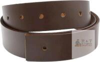 New Men's 100% Genuine Leather Belt, No Buckle, 1.4" Wide &times; 45" Long
