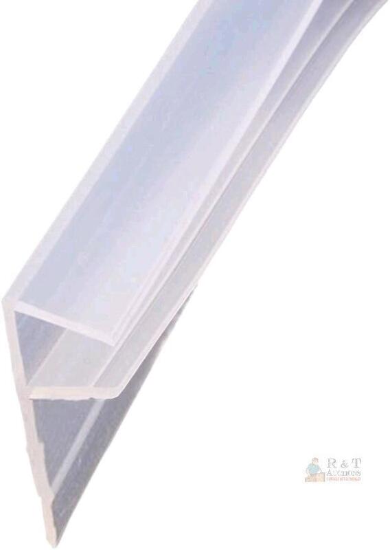 New ETOPARS Bath Door Seal Strip Silicone Rubber Shower Screen Balcony Window Gap Seal Curved Glass Bottom Frameless Weather 10mm 78" F Shape for 0-20mm Gap