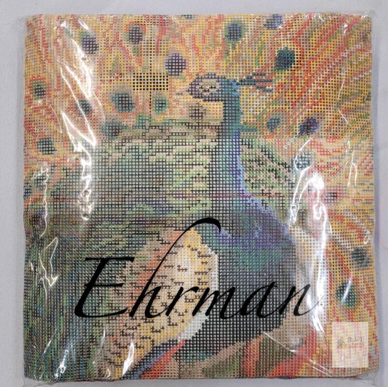 New - Ehrman " Peacock " Needlepoint Tapestry Kit . Includes Tapestry & Colored Thread . Size Unknown