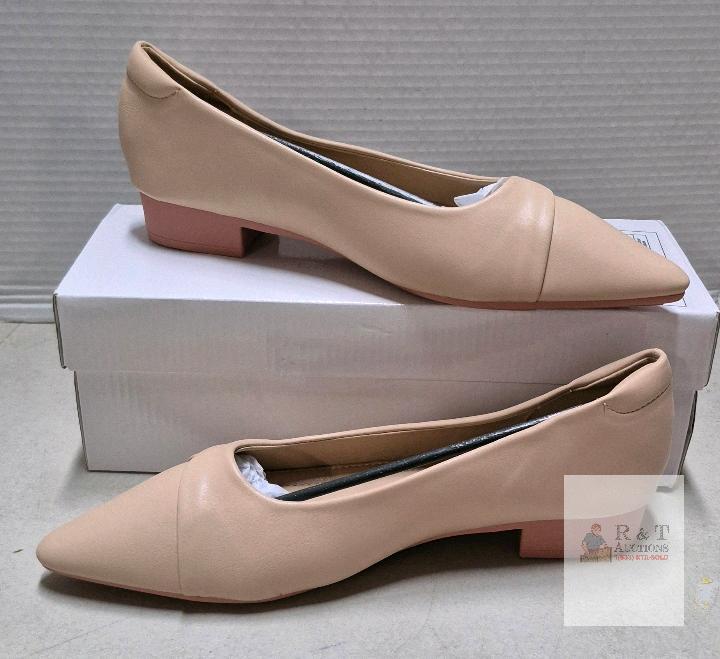 Judxsious WSD791 Beige Low Heel Pumps, Size 43 EU (US 12)