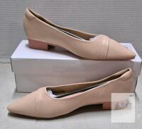 Judxsious WSD791 Beige Low Heel Pumps, Size 43 EU (US 12)
