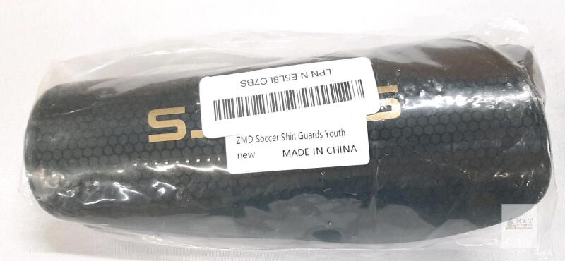 Youth Soccer Shin Guards Black Gold, Sondico Style, Hard Shell, EVA Foam, New Sealed