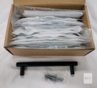 New - 10-Pack Knoklock Matte Black Cabinet Pulls 5" (128mm) Hole Centers, Knurled Cabinet Handles .