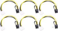 6 New Molex to Graphics Card Power Cables, Molex IDE LP4 4-Pin Male to PCI Express 8-Pin (6+2) Male Adapter Converter Cable for Computer Power Supply Graphics Card