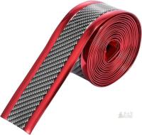 New 5cm &times; 2.5M Universal Door Sill Protector Edge Trunk Bumper Anti Scratch Scuff Guard Sticker DIY PC Cover Strip for Car Carbon Fiber Pattern Red