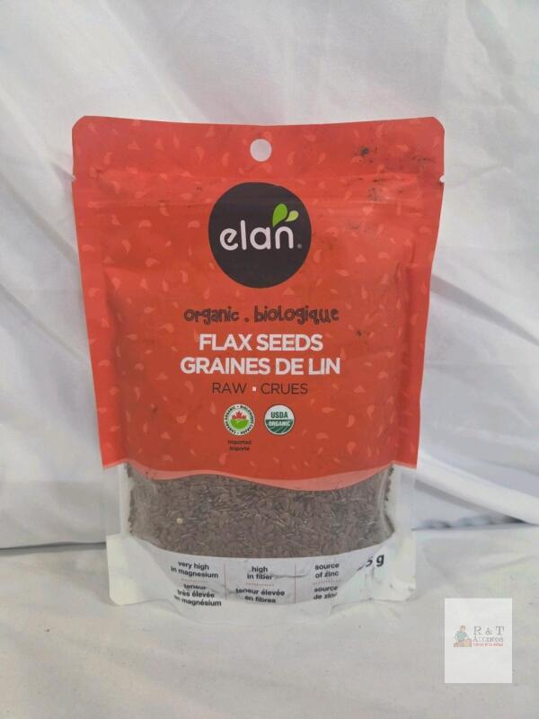 Elan Organic Flax Seeds, 7.9 oz (225g), USDA & Canadian Organic Certified, Gluten-Free, Kosher