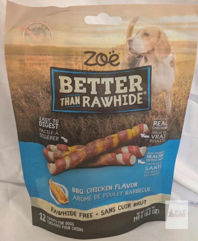 Zo&euml; Better Than Rawhide Dog Chews, BBQ Chicken Flavor, 12 Twists, Rawhide Free, 5.2 oz (148g)