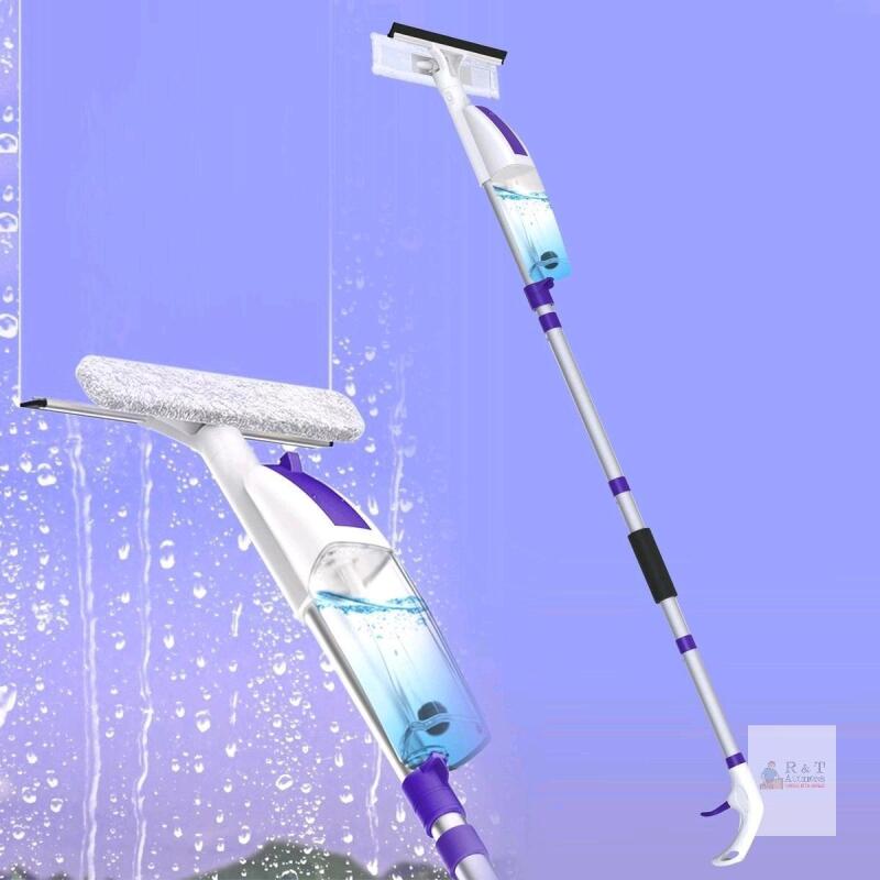 New Hisucbetter 3-in-1 Window Squeegee Kit, 45" Aluminium Alloy Handle, 200ml Detachable Water Tank, 3 Washable Pads, Multi-Use Squeegee for Windows, Glass, Doors, Walls, Cars