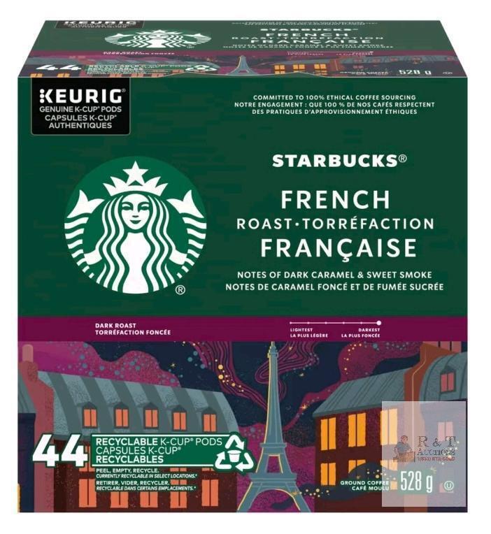 Keurig Starbucks French Roast Dark Roast Coffee K-Pods , 44 Count . Best Before 2026 DEC