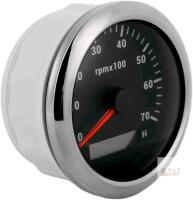 Mew Aramox Universal Marine Tachometer, 85mm Digital RPM Gauge with 7-Color Backlight, 0-7000 RPM Range, Stainless Steel and ABS Construction, for Boats, Engines, RVs