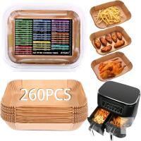 New AYGXU Air Fryer Paper Liners, 260 PCS, 8.6 x 5.5 inches, Heat Resistant up to 500&deg;F