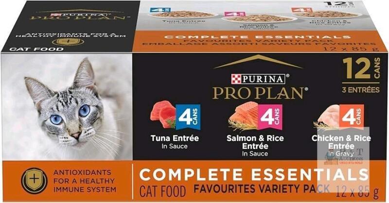 [bb 2027] New Pro Plan Wet Cat Food, Salmon & Rice, Chicken & Rice, Tuna Variety Pack 85g can (12 pack)