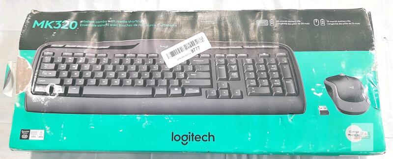 Logitech MK320 Wireless Keyboard & Mouse Combo, French Layout, 33ft Range, Black, damaged Box- sealed