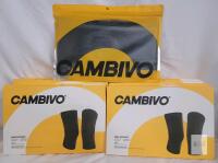12 New 2-Pack Cambivo Knee Support Sleevs , Size Small , Model # NS10 (black w/pink edges) & Cambivo Knee Brace Sleeve , Size Large , Model # NS40