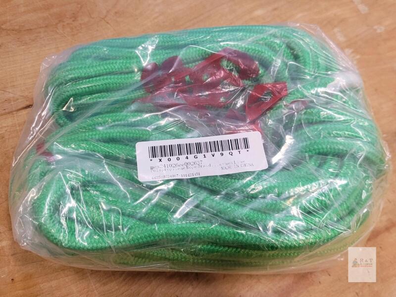 New - Green Polypropylene Braided Rope , 30+ft.