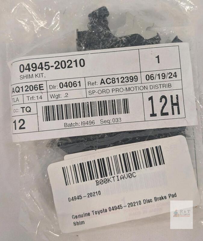 Toyota 04945-20210 Front Disc Brake Pad Shim Kit for 2000-2009 Models