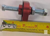 Motorcycle Chain Tensioner Adjuster, Red Anodized Aluminum, New in Box