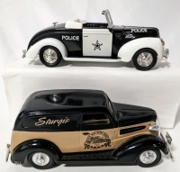 2 Limited Edition Classic Car Banks with Keys : 40 Ford Police Car & Dealers Classic Car by Liberty Classics.