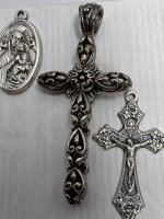 Beautiful scrolled 925 Sterling substantial Cross
