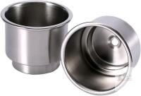 New 2Pcs Stainless Steel Cup Drink Holder for Boat, Universal Drink Bottle Can Cup Holder Insert Marine with Insert Drain Hole for Marine Rv Boat Yacht Car