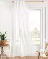New ATLINIA 100% Linen Sheer Curtain White Panel - 1 Panel Window Natural Linen Sheer for Bedroom Living Room Farmhouse Light Curtain Filtering Door Shades Privacy Rustic Boho Door Drape 108 inch