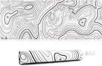 2 New HoYiXi White Topographical Mouse Pad for Home Office Work,Gaming Mouse Pad Desk Pad Soft Smooth Surface and Anti-Slip Rubber Base Waterproof Soft Cloth Mouse Mat, 11.75" &times; 23.5" (300 &times; 600mm)