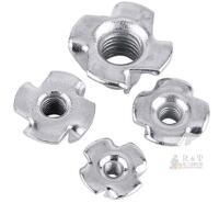 M8-30/Pack Zinc Plated Carbon Steel Furniture T Nut, Four-Pronged Tee Nuts for Woodworking Furniture Fastener