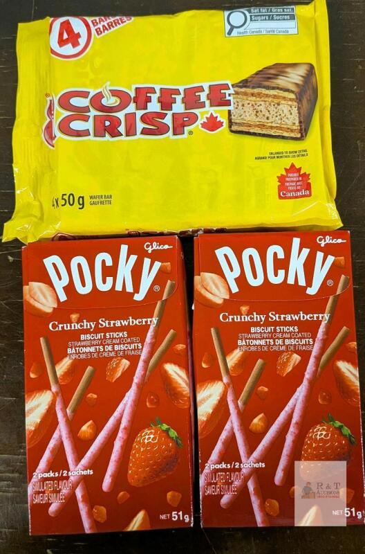 Pocky Crunchy Strawberry 2x51g (OKN11E) & Coffee Crisp 4x50g Canada (607704111) 2026 Best By
