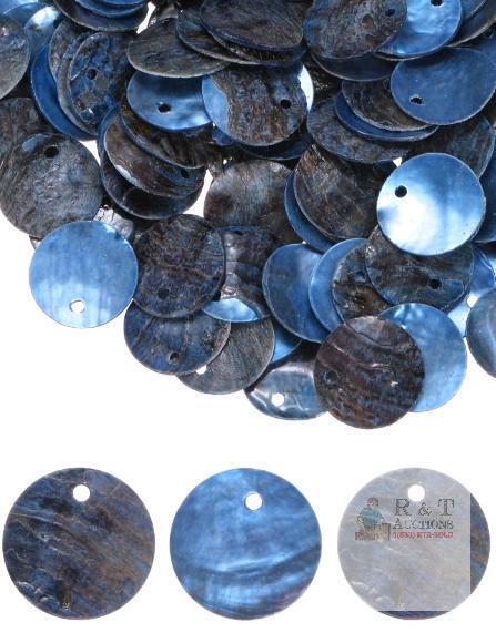 NEW Uxcell 300-Pack Natural Flat Round Seashells, 15mm Flat Round Coin Charm Beads with Hole, Mother of Pearl Shell for Jewelry [Blue]