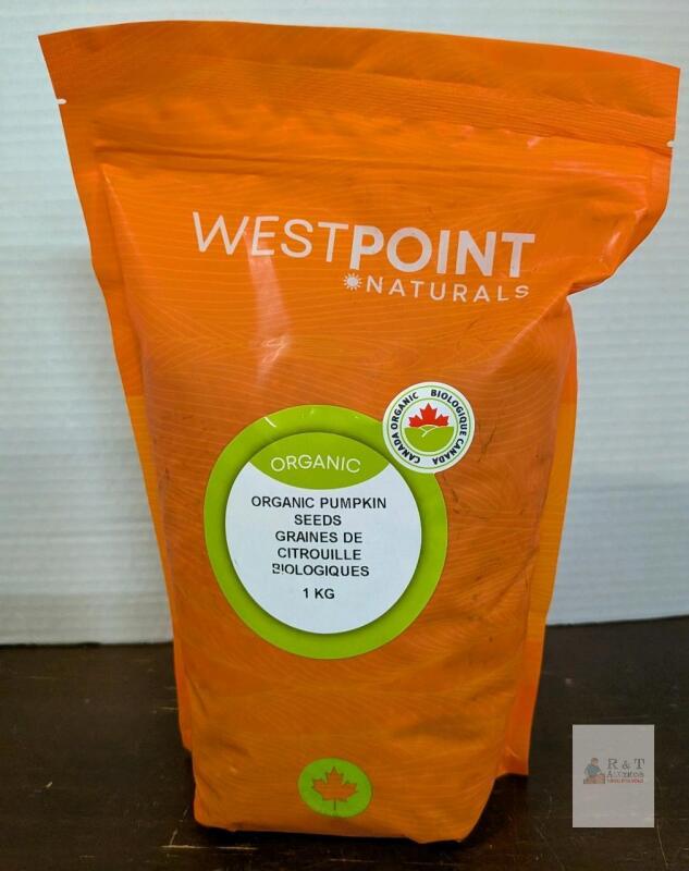 Westpoint Naturals Organic Pumpkin Seeds 1kg &ndash; Canada Organic Certified, Resealable Bag, BBD 2027