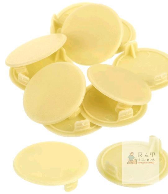 Unique Bargains 10Pack 35mm(1-3/8") Dia Plastic Concealed Hinge Hole Cover Hole Plugs, Beige