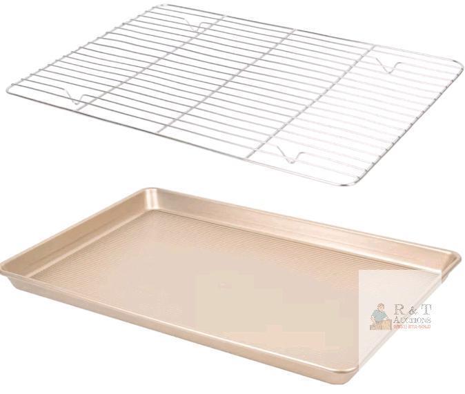 New - 2pc. Nonstick Baking Sheet Pan Set, Cookie Sheets for Oven - measures 17.5"&times;12"