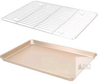 New - 2pc. Nonstick Baking Sheet Pan Set, Cookie Sheets for Oven - measures 17.5"&times;12"