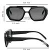 New Tortoiseshell Grey Lens Trendy Designer Inspired Aviator Sunglasses for Women Men Hexagonal Square Thick Frame Double Bridge Sun Glasses - 2