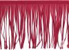 New 2 Yards 12 Inch Faux Suede PU Leather Fringe Trim Double Side Leather Sewing Tassel Fringe for DIY Sewing Dress Crafts Skirt Decoration, Ruby Red