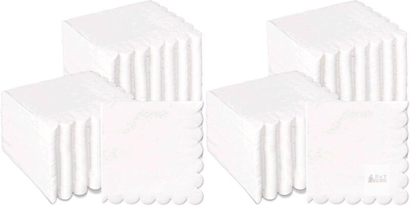 4 New Packs of Cocktail Napkins, Scalloped Edge, 4.75" &times; 4.75", Unknown Count Per Package (Each Pack 2.25" Thick)